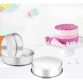 thumbnail image 3 of 6 Inch Cake Pan Set of 3, Stainless Steel Round Smash Cake Baking Pans Tins, Bakeware for Birthday Wedding Party, Leak-proof & Mirror Finish, 3 of 6