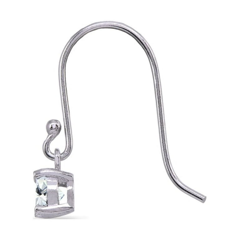 Small Rectangle Cut Cubic Zirconia Dangle Earrings Childrens Sterling Silver Small Rectangle Cut Cubic Zirconia Dangle Earrings Childrens Sterling Silver