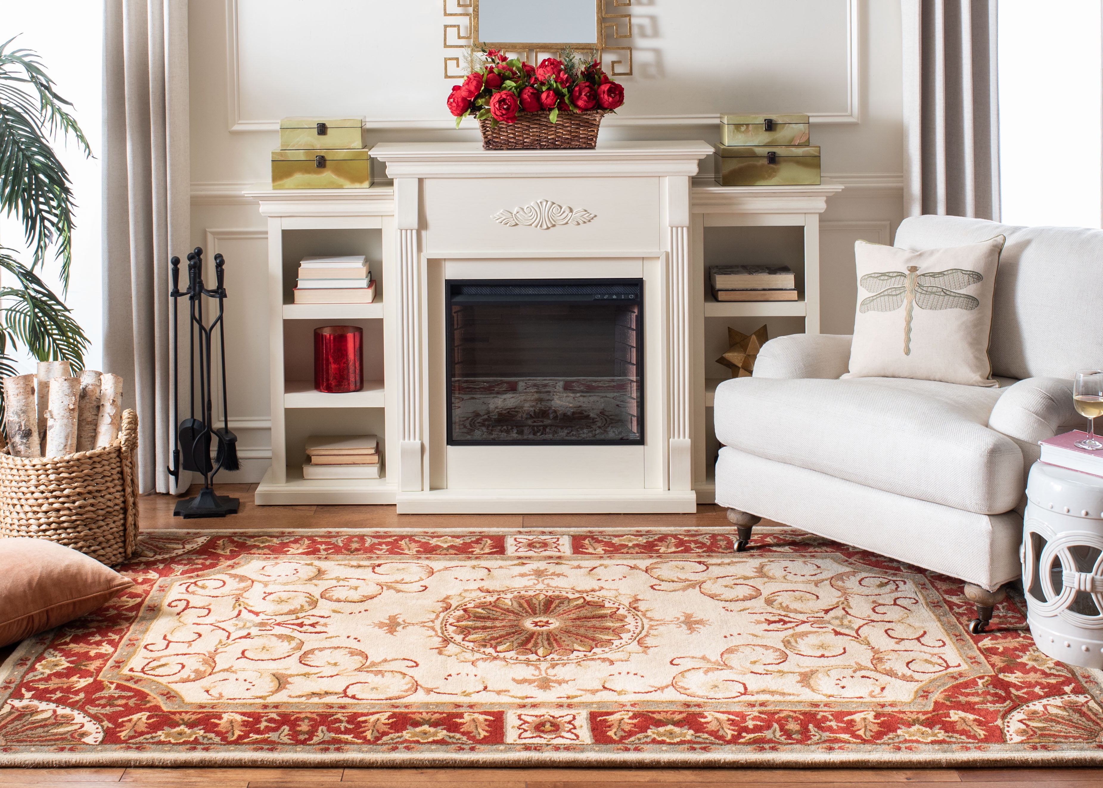 Safavieh Empire Naira Oriental Wool Area Rug, Ivory/Red, 3' x 5'