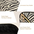 thumbnail image 5 of FORMRS Makeup Bag Travel Cosmetic Organizer for Women Fold Flat Zipper Pouch with Handle, Black Lines, 5 of 8
