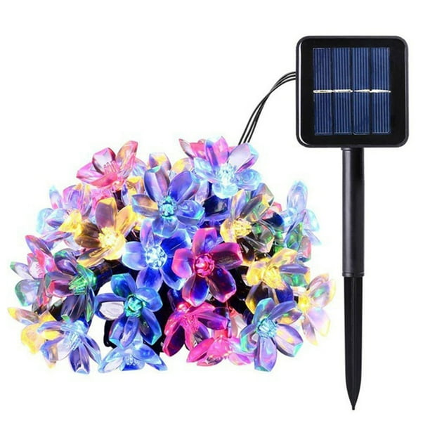 Solar String Flower Lights Multiple LEDs for Garden Fences Patio Lawn