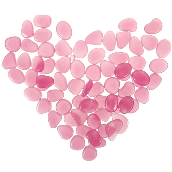 FENGGUIQU 100Pcs Aquarium Pebbles for Turtle Tank, Polystyrene Resin Violet Decorative Stones for Fish Tank Decoration