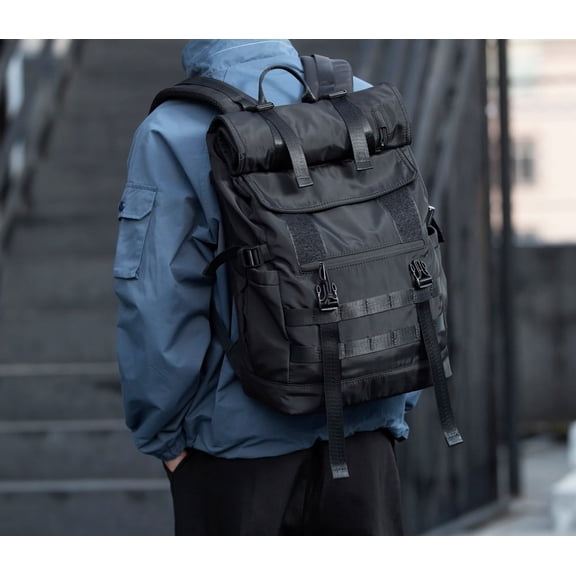 Men's Large Capacity Functional Tactical Backpack,Black