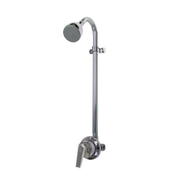 Speakman S-1496-AF 1 Handle Pressure Balance Gooseneck Anti-Scald Shower System, Rough Chrome - 2.5 gal Per minute