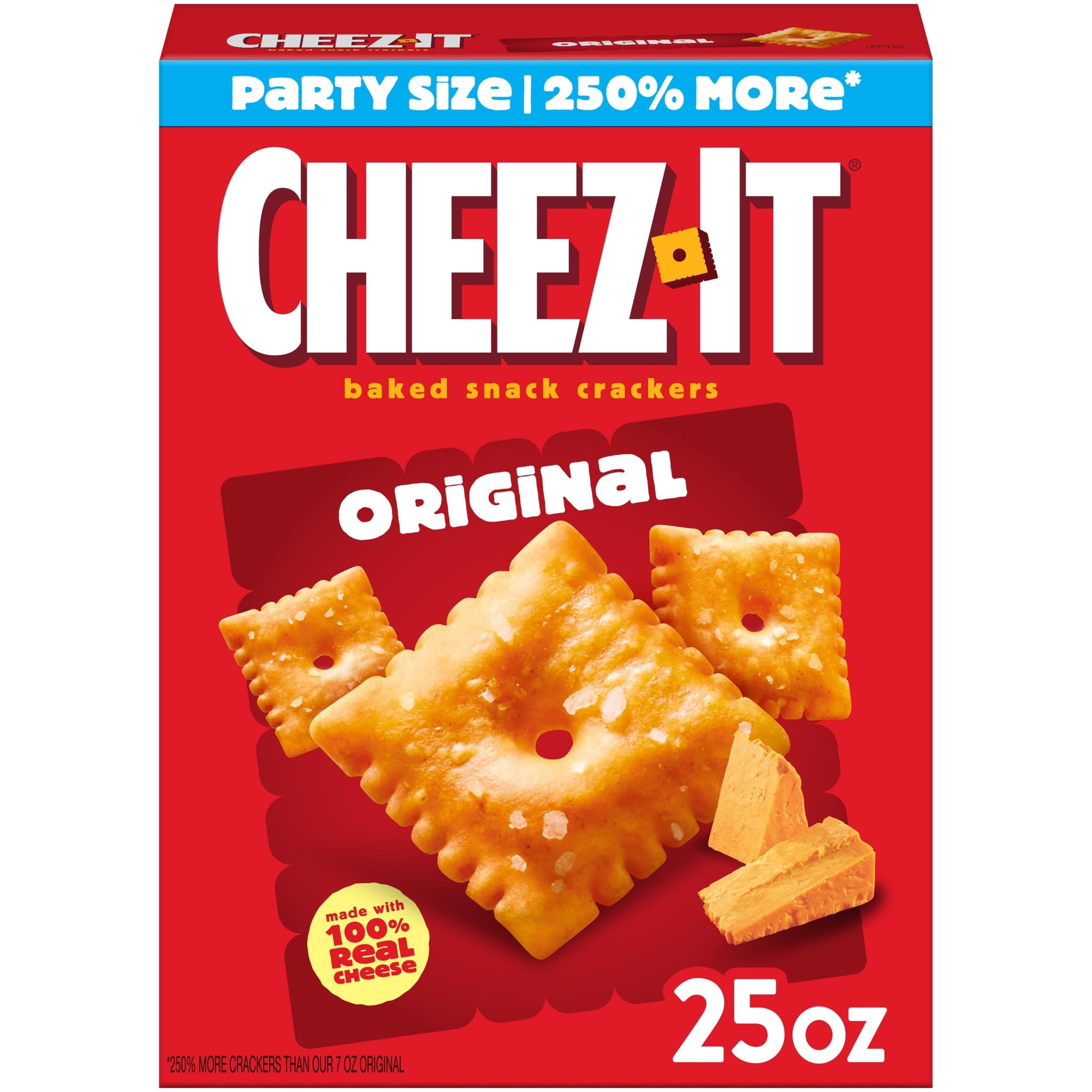 Cheez-It Original Baked Snack Crackers, Lunch Snacks, 25 oz