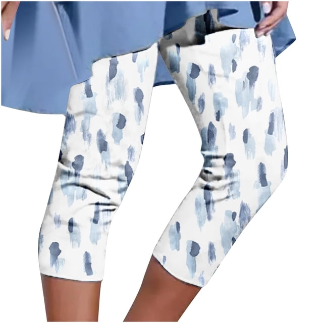 Birdeem Pantalons d'Été Décontractés pour Femmes Taille Élastique Imprimé Raccourci