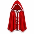 thumbnail image 2 of Helii Velvet Hooded Cloak for Women Short Cape with Lace Trim Gothic Little Red Riding Hood Dress Up Costume for Halloween Christmas Party Multiple Sizes, 2 of 6