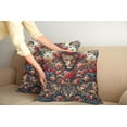 thumbnail image 2 of Ambesonne Leopard Throw Pillow Cover 2 Pack, Rich Rococo Style Roses, 20", Dark Coral Caramel and Blue, 2 of 7