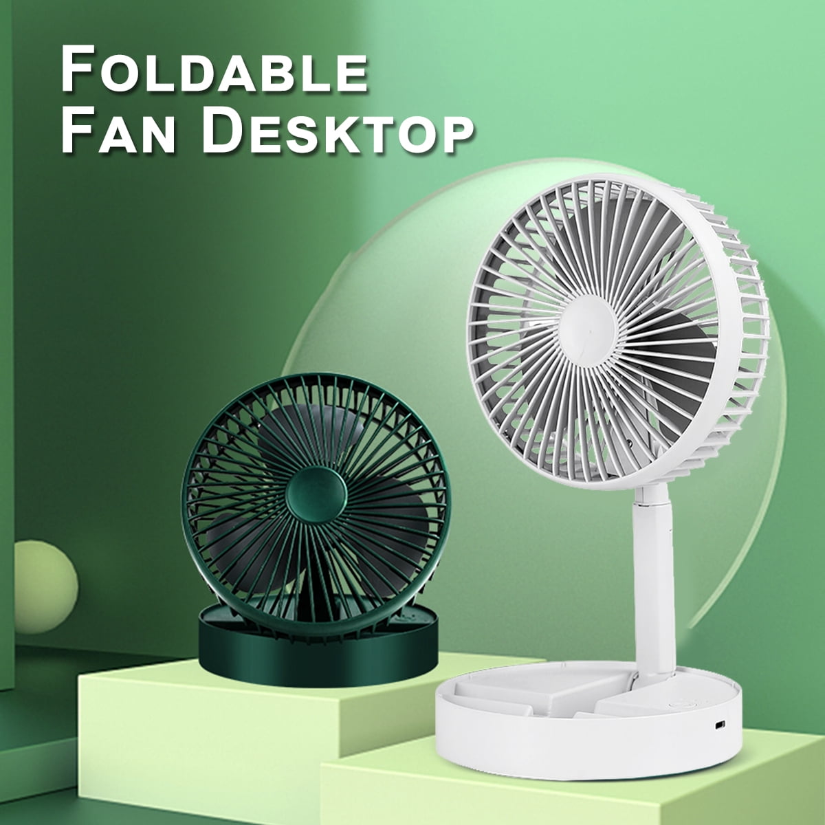 Jytue USB Desk Fan Cordless Table Fan with 3 Speed 2000mAh Rechargeable
