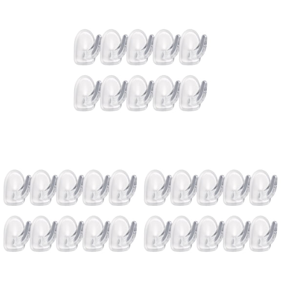 30 Pcs Adhesive Hooks for Hanging Plastic Small Acrylic Sticky Wall Hooks Non Marking Sticker Home Kitchen Bathroom Bedroom Organizer Damage Free Decor, 30 Hooks