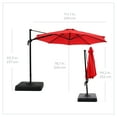 thumbnail image 7 of Mainstays 10’ Red Octagon Outdoor Tilting Cantilever Offset Patio Umbrella with Weighted Base and 360 Degree Rotation, 7 of 7