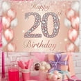 thumbnail image 6 of Happy 20th Birthday Rose Gold Banner Cheers to 20 Years Old Backdrop Confetti Balloons Theme Decor for Girls Women 20 Years Old Pink Birthday Party Decorations Bday Supplies Background Gift Glitter, 6 of 6