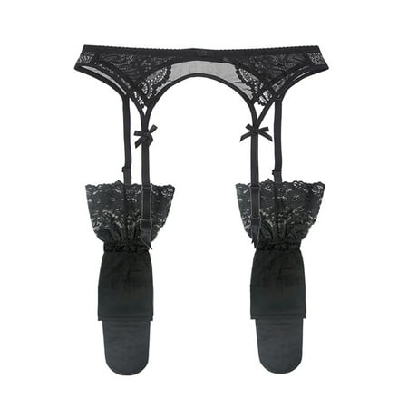 

Women s Lace Garter Belt Metal Clips Suspender Belt and Stockings