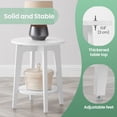 thumbnail image 5 of LEDREM Compact Two-Tier Round Accent Table, Tapered-Leg Side Table with Curved Accents, Holds 198lb, Quick Assembly, Space-Saving Small Sofa Table, 5 of 7