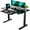 Black, variant on CHITOOMA Glass Top Electric Standing Desk with Drawer, 48" x 24" Height Adjustable Sit Stand Desk for Home Office, White