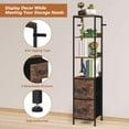 thumbnail image 6 of Bathroom Floor Cabinet Tall Slim Bathroom Storage Cabinet with 2 Fabric Drawers, Narrow Freestanding Bathroom Towel Organizer Stand for Living Room Kitchen, 11.8" D x 11.8" W x 55.8" H, Brown, 6 of 7