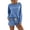 Light Blue, variant on Womens Pajamas Set Casual Long Sleeve Tops with Drawstring Shorts Matching Outfits Set Breathable Lounge Sleepwear