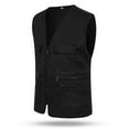 thumbnail image 6 of BXJX Mens Cargo Jackets With Pockets- Sleeveless V Neck Lightweight Casual Summer Vests Black Size 2XL, 6 of 8