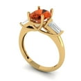 thumbnail image 2 of Clara Pucci 14K Yellow Gold 2.5ct Red Three-Stone Ring for Women, 2 of 7