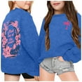 thumbnail image 2 of WOYY Little Girl's Sweatshirt Flower Print Casual Loose Sweatshirt Children's Pullover, 2 of 5