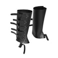 thumbnail image 4 of Botas medievales de estilo vintage Cubierta de zapatos Traje de caballero ajustable protector Negro Zulema Cubierta de botas, 4 of 8