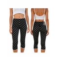 thumbnail image 2 of LMLYSoH Women’s Capri Pants Leggings Dots Print/Solid Color Low Waist Cropped Pants, 2 of 9