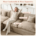 thumbnail image 5 of OLINOA 108" Modular Sectional Sofa with Double Ottomans, Ultra-Soft Chenille U-Shaped Sectional Couch, Deep Seat Convertible Sofa Bed with Side Pockets & Extra Pillows for Living Room, Camel, 5 of 9