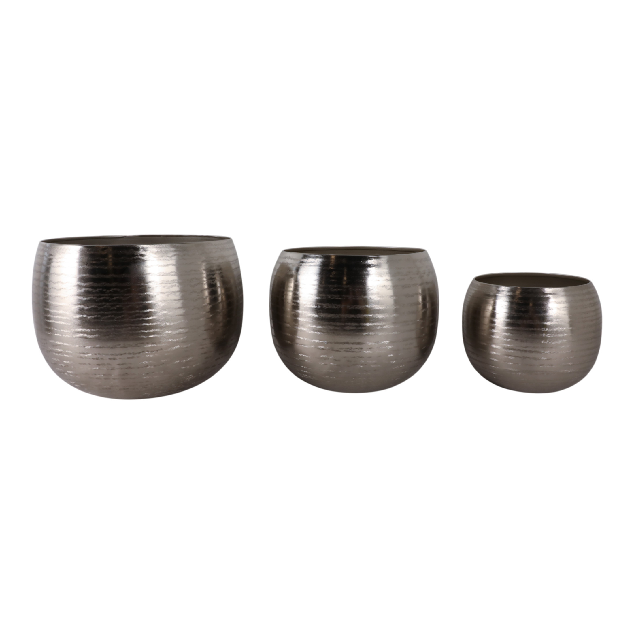Modern Planters and Flower Pots for Home Decor - Metal Plant Pots Perfect for Indoor and Outdoor Houseplants - Stunning Accent for Garden, Patio, and Living Room Decor Set of 3 - 11", 10", 8" Silver