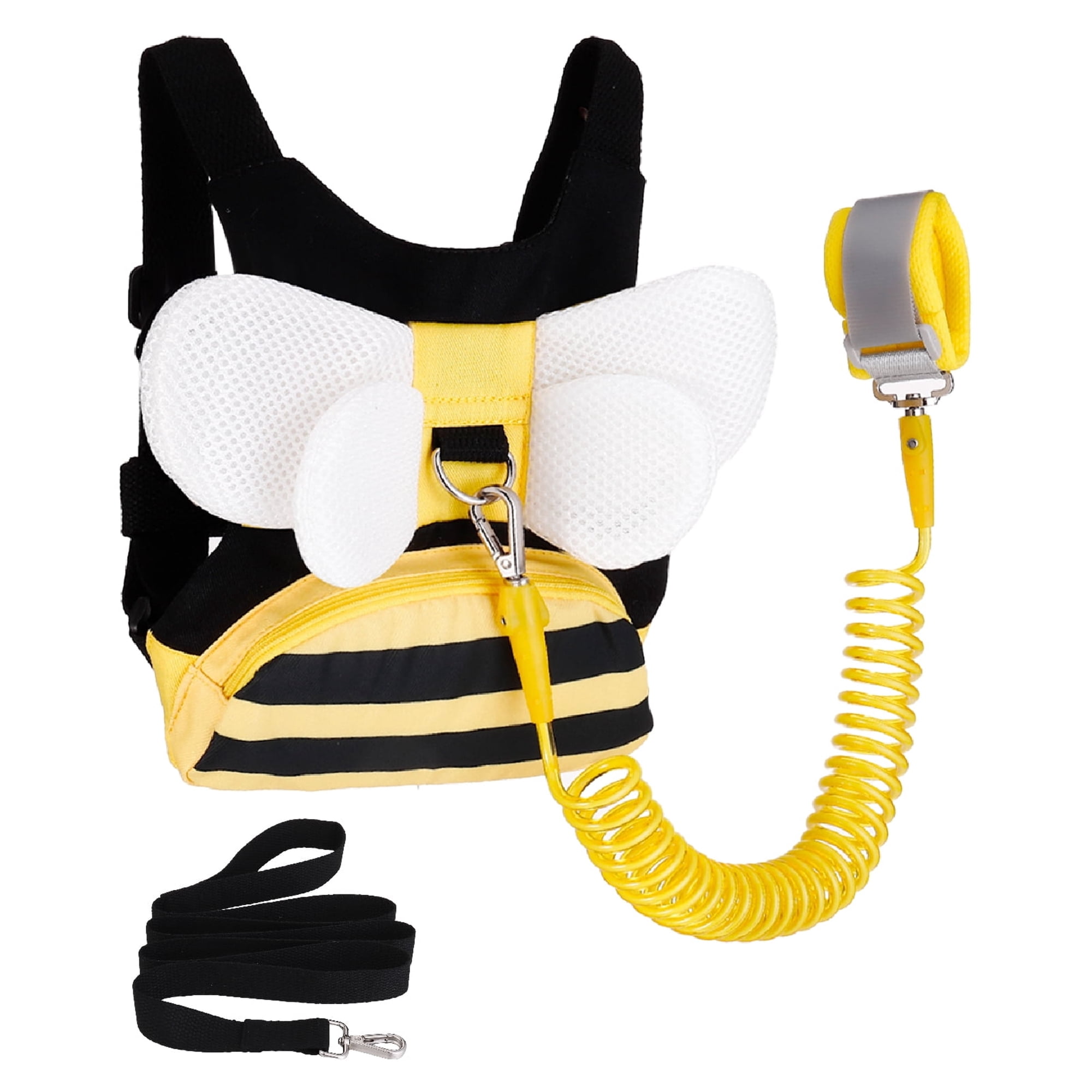 ACDANC 3 in 1 Toddler Harness Leashes + Anti Lost Wrist Link,Cute Bee Kids Harness Backpack with Leash,Child Harness Leash Safety Wristband Strap Belt Protector for Baby Boys Girls to Outdoor