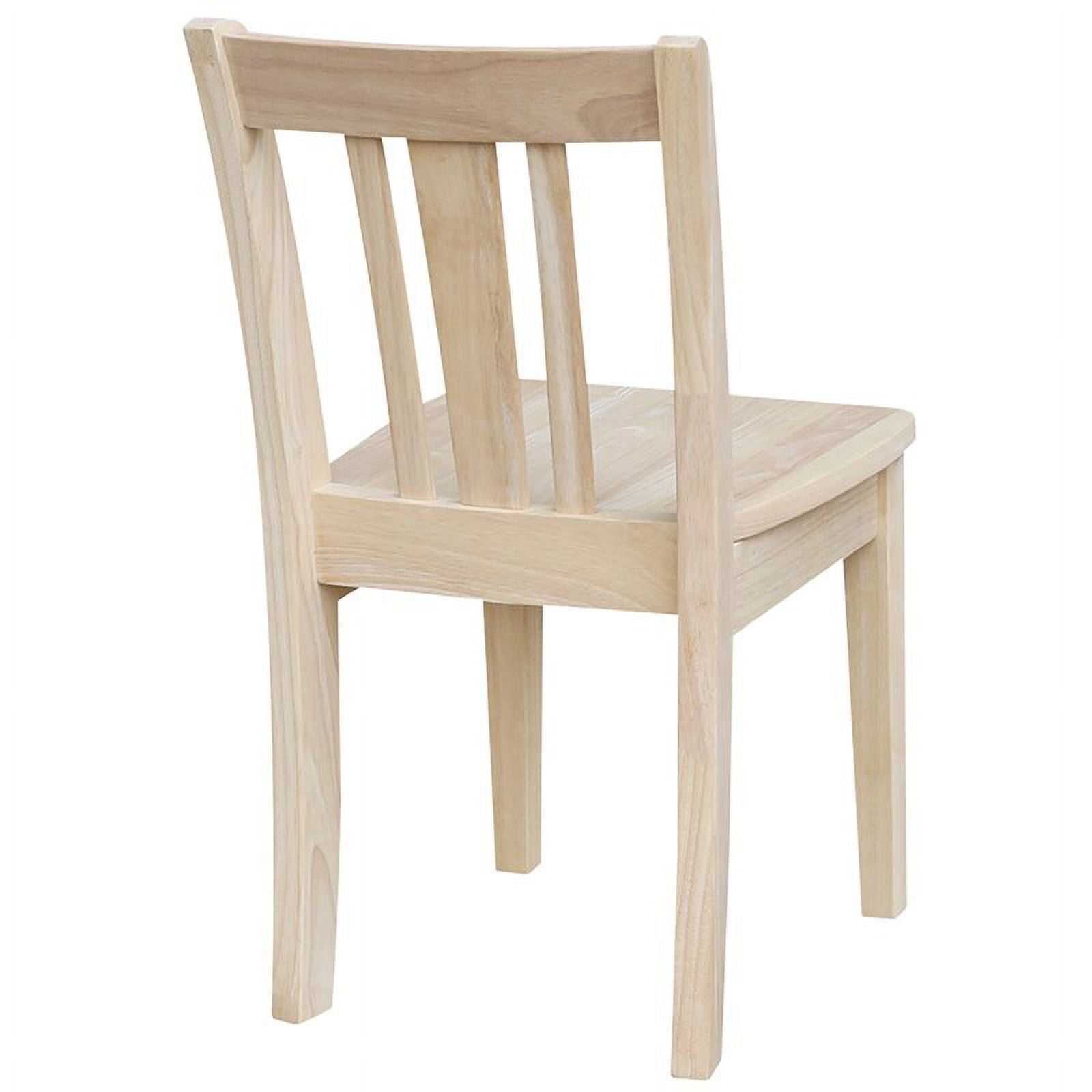 International Concepts Indoor Wood Kids 22.2"H Table with 4 Chairs in Unfinished - 5 Piece Set