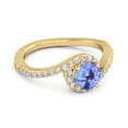 thumbnail image 2 of Genuine 0.25 Ctw Tanzanite 925 Sterling Silver Gold Vermeil Women Valentines Day Gifts Ring, 2 of 3