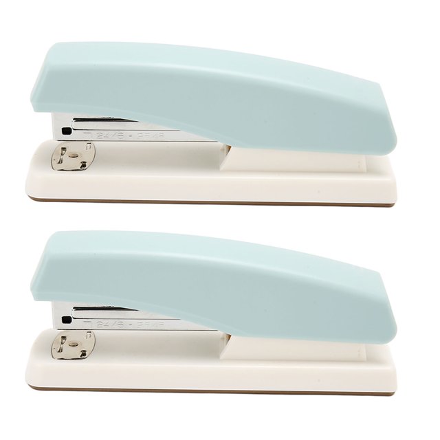 Grapadoras De Escritorio Sin Esfuerzo, Grapadora De Oficina De 2 Piezas Que Evitan Resbalones Grapadora Escolar Ergonómica, Estable Y Portátil Para Uso De Estudiantes Y Oficinas(Azul)