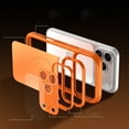 thumbnail image 2 of Case for iPhone 16 Pro with Camera Lens Protector, Compatible with MagSafe, with Camera Cover Kickstand, Skin Friendly Anti-Slip Grip Matte Drop Protective TPU+PC Slim Phone Cover, Orange, 2 of 7