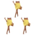 thumbnail image 2 of Sonducket Poliéster Mujer Elegante Flexible Bohemio Transpirable Verano Compras Playa Jugando Faldas Ropa de playa Amarillo Type1 NO1, 2 of 6