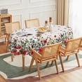 thumbnail image 2 of Valentine Tablecloth 60×84 Inch Oval, Rose Flower Butterfly Red Hearts Washable Table Cover for Party Picnic Dinner Decor, 2 of 6