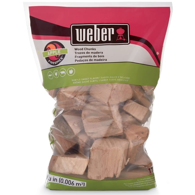 Weber - Trozos De Madera De Manzana, 350 Pulgadas Cúbicas (0,006 Metros Cúbicos)