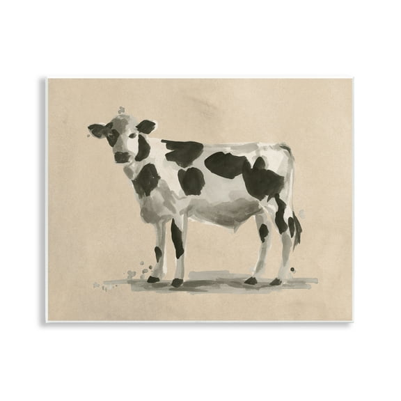 Stupell Industries Minimal Cow Painting Animals & Insects Painting Unframed Art Print Wall Art, 14 x 11