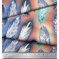 thumbnail image 3 of Soimoi Modal Satin Fabric Leaves & Feather Decor Fabric Printed Yard 42 Inch Wide, 3 of 3