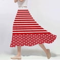 thumbnail image 2 of ameIAEA Women A-Line High Waist Midi Skirt Color Block Ruffle Flowy Skirts 2024 Fall Trendy Skirt, 2 of 6