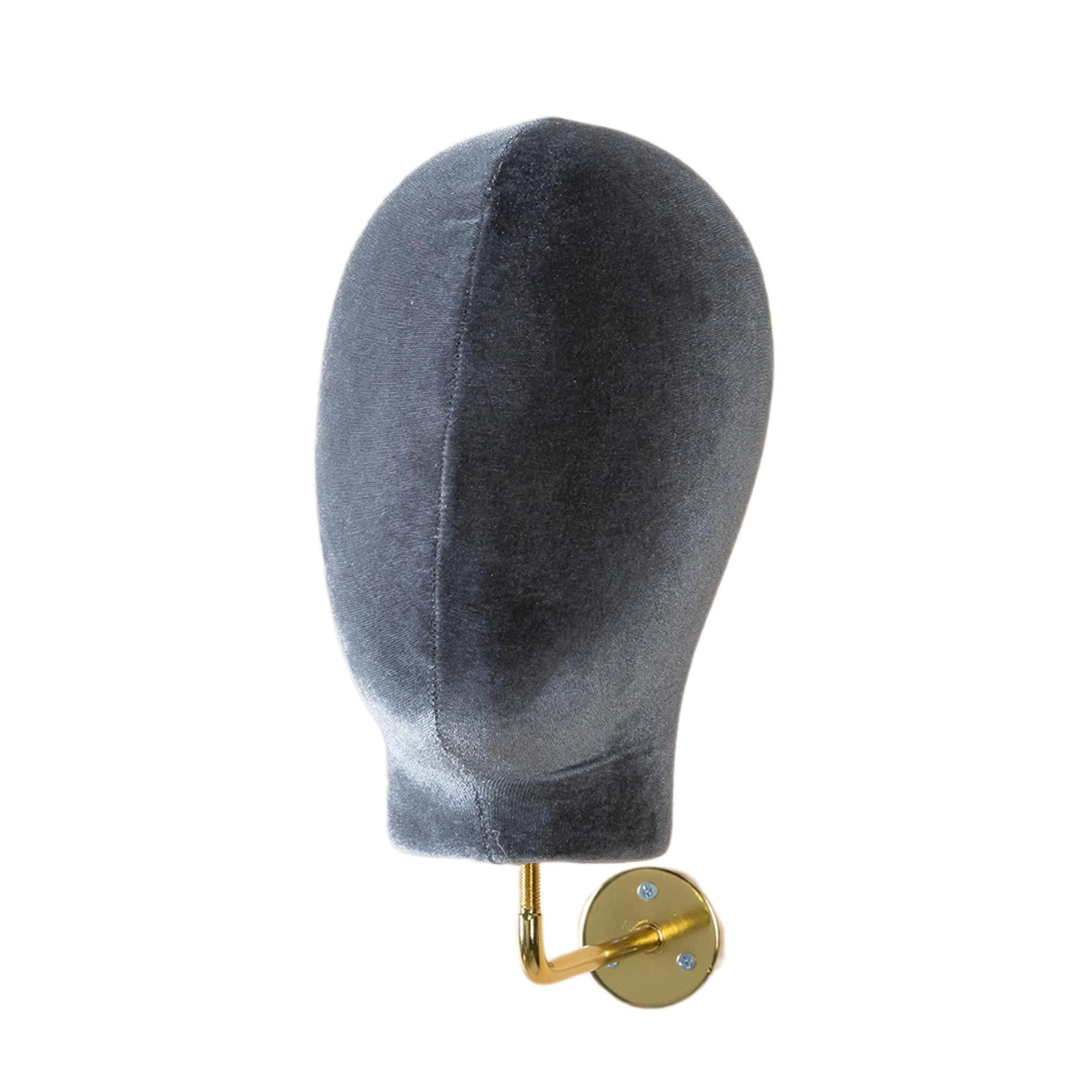 Serenable Mannequin Head Model, Wall Mount Holder, Multipurpose Storage Hanger Hanging Stand Glasses Beginner Grey velvet