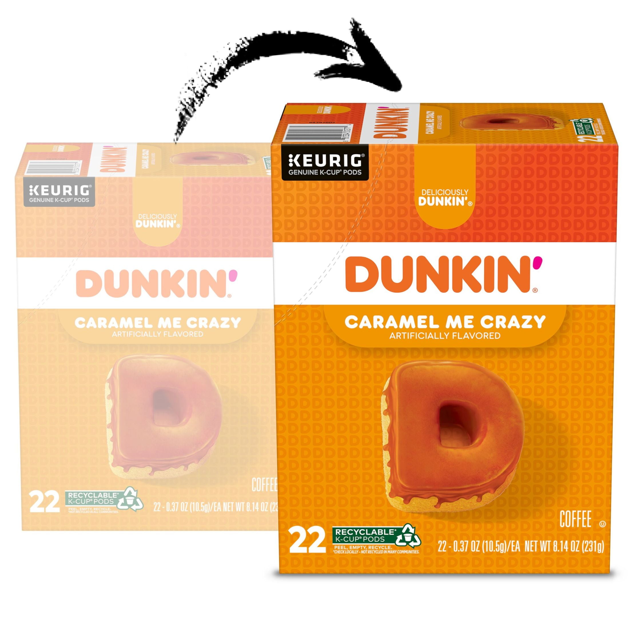 Dunkin’ Caramel Me Crazy Coffee, Keurig K-Cup Pods, 22 Count Box