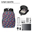 thumbnail image 4 of Uemuo mushroom Skull star Printed Durable 17-inch Student Backpack - Lightweight, Waterproof, Adjustable Straps, Ideal for School, Work, Travel, 4 of 5
