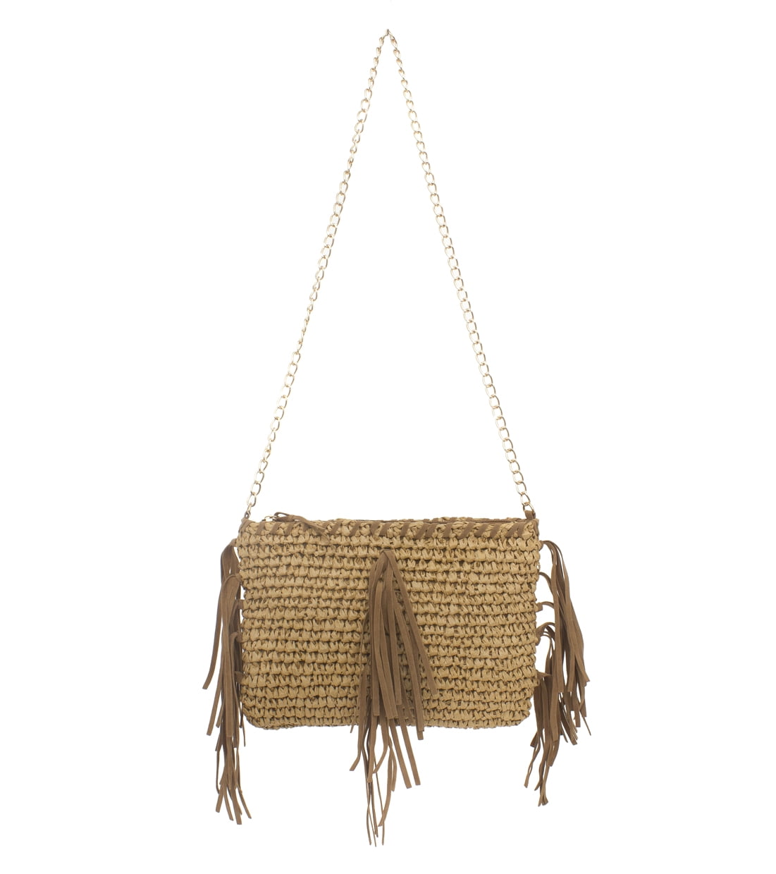 Magid PAPER STRAW BAG W/FRINGE