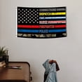 thumbnail image 2 of No One Fights Alone Flag 3x5 ft American Flag HD Printing 150D Poly Two Brass Grommets Garden Flags Thin Line Flag For Supporting Nurse Police Military Firefighters Home Room Garden Decor, 2 of 5