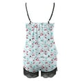 thumbnail image 5 of BONIXOOM Matching Pajamas For Couples Christmas Pajamas Women Loungewear Drawstring Sleeveless Printed Sleepwear Sets Light Blue L, 5 of 5