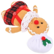 PENIKOKO Stuffed Gingerbread Man Doll Decorative Plush Holiday Ornament Orange Color 1 Set