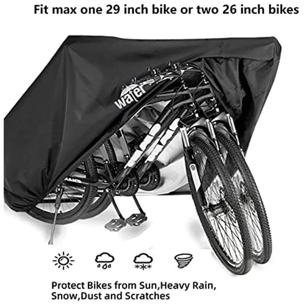 Opaltool Bike Cover for 2 Bikes Bicycle Cover Heavy Duty 210T Anti Dust Rain UV Protection Bike Rain Cover Waterproof with Lock-holes Storage Bag for Mountain Bike/Road Bike
