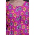 thumbnail image 3 of Bimba Chemise Midi Droite à Boutons à Rayures Florales Rose Primula pour Femme, Été, Tunique Décontractée - Grand, 3 of 7
