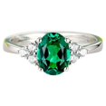 thumbnail image 1 of Anillo de apertura para mujer Sonducket decoraciones de circón geométrico Verde, 1 of 6
