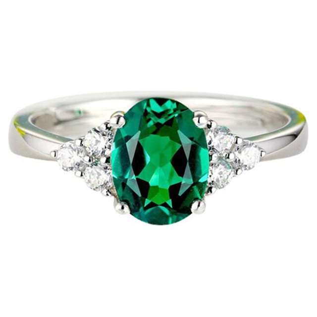 Anillo de apertura para mujer Sonducket decoraciones de circón geométrico Verde